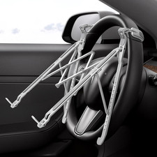 Car Laptop Mount for Steering Wheel, Height Adjustable Laptop Desk for Car with