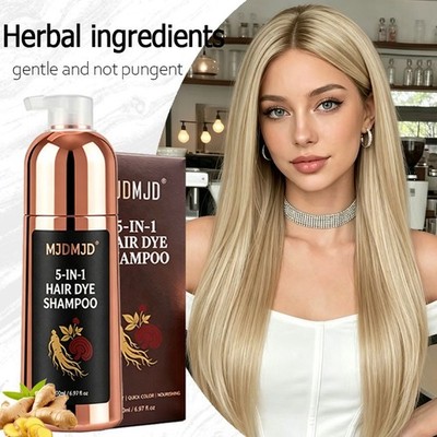 Deep Chocolate Brown Hair Color Shampoo , Herbal, Covers Grays, Easy 15 Min