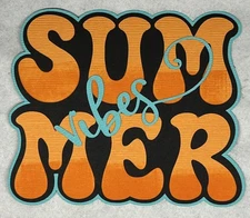 Summer Vibes Title Die Cut Embellishment Scrapbook Orange and Blue