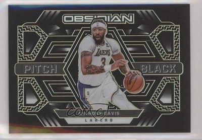 2021 Panini Obsidian Pitch Black Electric Etch Yellow /10 Anthony Davis #18 3d3
