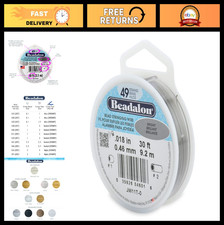 49 Strand Stainless Steel Beading Wire - Flexible .018in for DIY Jewelry, 30ft