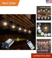 5 Pcs Copper Wire Starburst Fairy Lights with Remote - Ideal for Parties & Décor