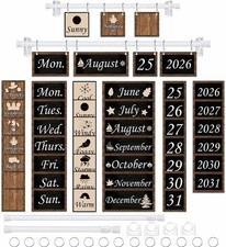 Classroom Bulletin Board Decorations Set Flip Calendar Wood Grain 96 PCS