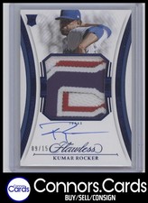 Kumar Rocker Rookie Auto 2025 Panini Flawless #FPA-KR Patch Sapphire /15