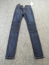 Hudson Jeans Womens 23 Blue  Stark Moto Super Skinny Jeans Stretch NWT