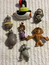 Lote de juguetes de Madagascar pingüino hipopótamo león hamburguesa rey periscopio mono lémur McD’s