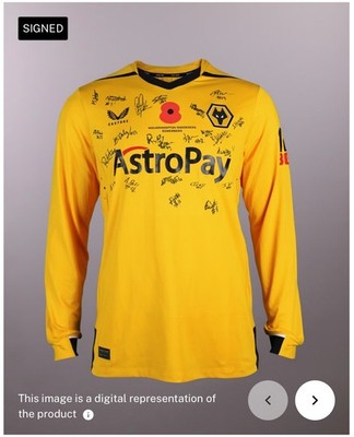 OFFICIAL WOLVES WOMEN SQUAD SIGNED POPPY FOOTBALL SHIRT JERSEY WITH COA 2022/23