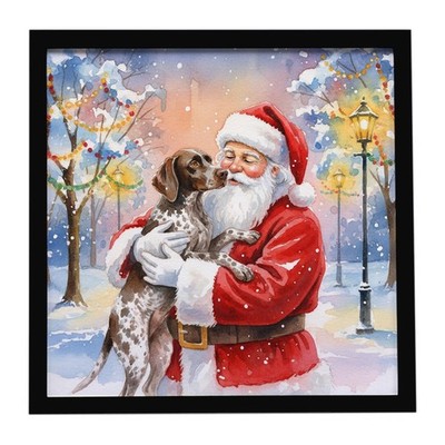 Caroline's Treasures German Shorthaired Pointer Santa Claus Framed Print