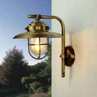 Maritime Wandleuchte Robustes Messing Glas Rostfrei IP43 AußEnleuchte Haus Hof