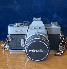 Minolta SRT 101 35mm SLR Camera W/ MC Rokkor-PF 58mm F1.4 Lens Strap Manual