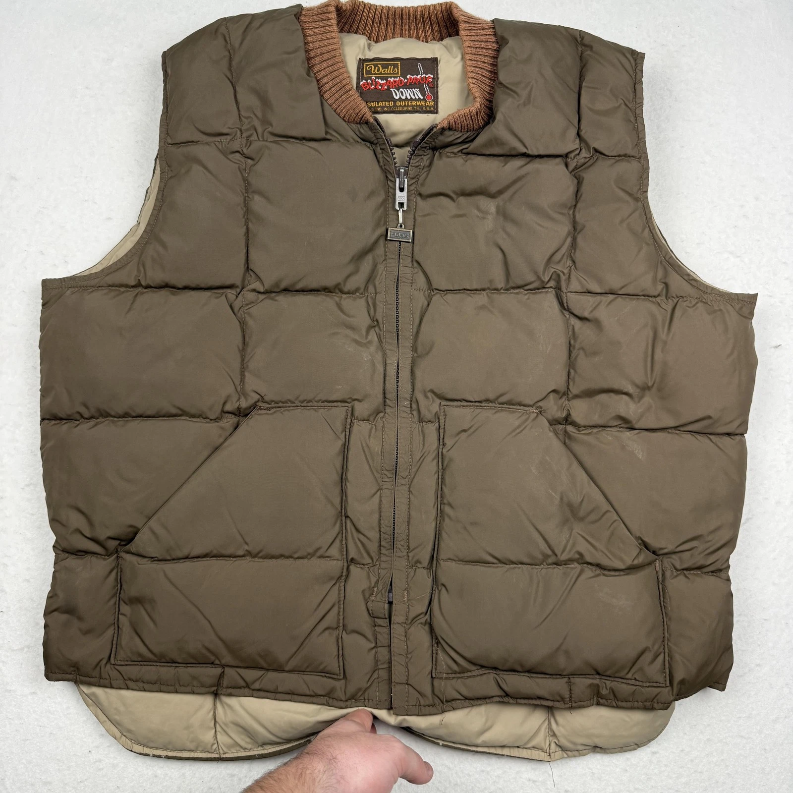 Vintage Walls Vest Mens XXL Brown Blizzard-Pruf Down Puffer Outdoor Hunting 70s