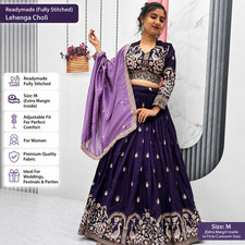 Designer Purple Lehenga Choli for Women Full Stitched Party Wedding Outfit M