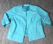 Dressbarn Blazer Women's Plus Sz 18/20 Blue Teal No Closer 3/4 Sleeve Clasic