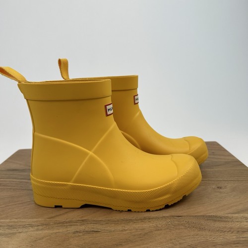 New Kids Hunter Original Play Yellow Ankle Rain Rubber Boots Booties Size 2/3
