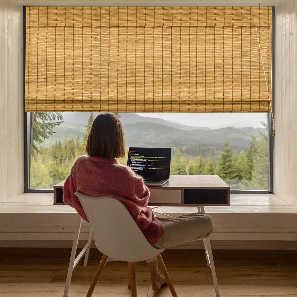 VICTORIA M Bambusrollo Raffrollo Faltrollo Faltenrollo Schnurzug Sichtschutz - Bild 3 von 4