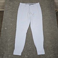 Primo Pants Mens 32 Regular Light Blue Athletic Golf Stretch Ankle Zip Trousers