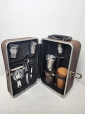 Vintage 70s Platt Traveling Bar Case Art Deco