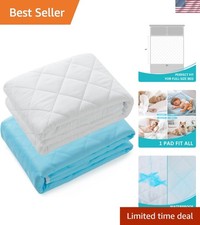 Bed Pads Washable Waterproof ,44"x52" 2 Pack, Heavy Absorbency Reusable Incon...