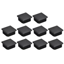 10Pcs 32x32mm(1.25inch) Plastic Tubing Plug Square Post End Caps Black