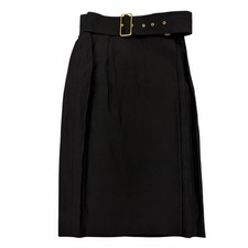 Gucci Silk Linen Belted Dress Black Size 38 Used