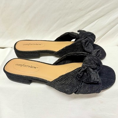 Comfortview Women's Wide Width the Blanche Mule 7M Black