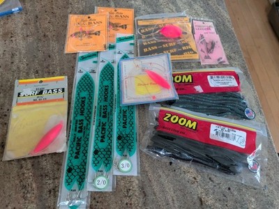 Tide Rite Scotchman Jeros Zoom, Zing, Soortackle Bass Rigs Hooks Worm NOS 11 Lot