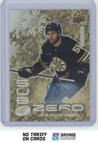 2024-25 Upper Deck Ice Sub Zero Rookie Auto Gold Justin Brazeau #SV-66V Boston