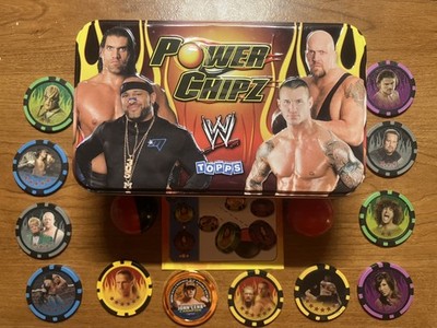 WWE 2009 TOPPS Power Chipz Tin + Orton Card + 12 Chips + 2 Balls + Instructions