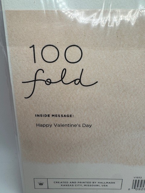 Happy Valentine's Day Card & Envelope ~ Hallmark 100 Fold ~ Love You