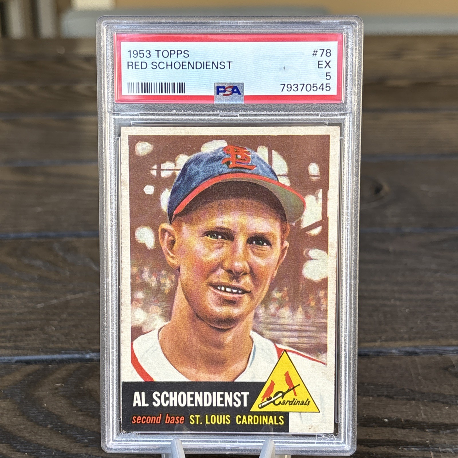 1953 TOPPS #78 RED SCHOENDIENST CARDINALS HOF PSA 5