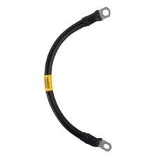 1/0 Black Battery Interconnect Cable 12" with 3/8" Lugs ASSEMBLED IN USA