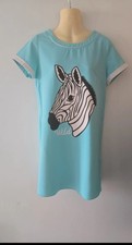 La Chapelle Sport Dress In Turquoise with A Zebra Print On Front of Dress Size S