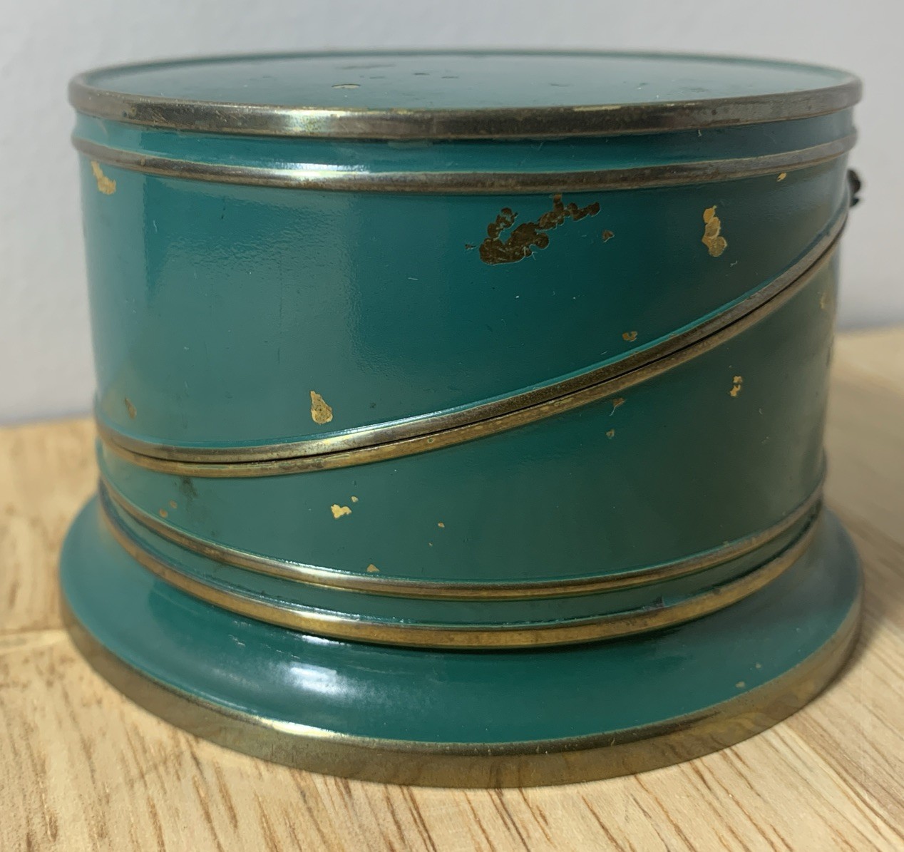 Vintage Park Sherman Desk Brass and enamel Box Ashtray Set