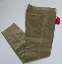 CH CAROLINA HERRERA Brown Wale Corduroy Flat Front Slacks Pants Size 34 New