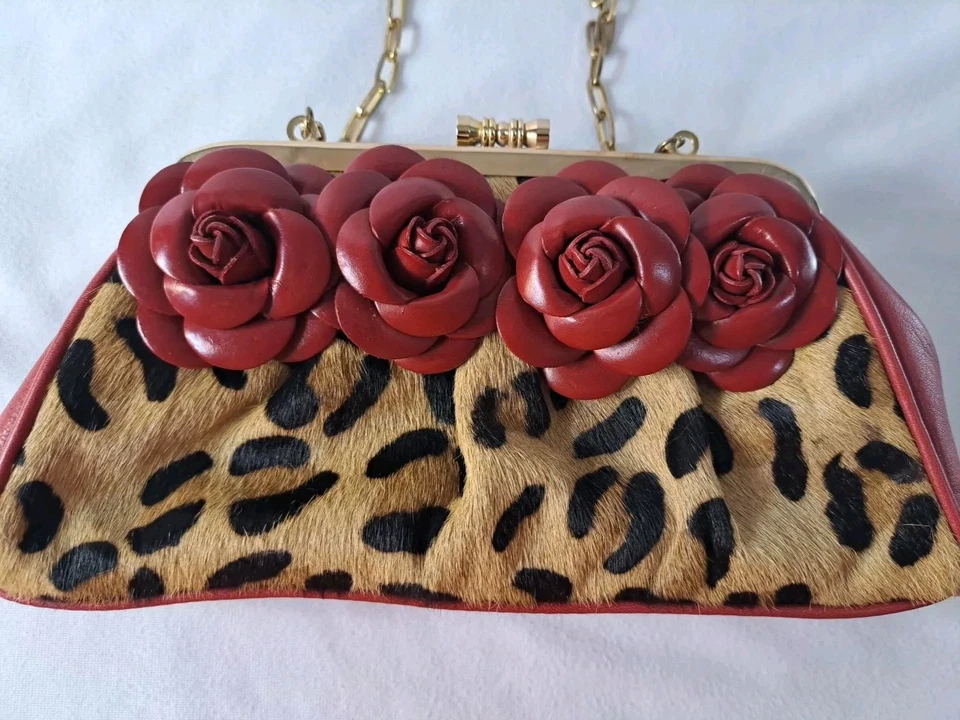 Bolso Bandolera Clever Carriage Company Cuero Rosa Pelo de becerro Cuero Rosas Foto 4 de 4