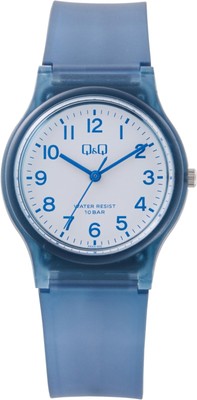 Citizen Q&Q Analog Watch V06A 519VK 10 BAR Blue 34mm Unisex PU Belt Classic