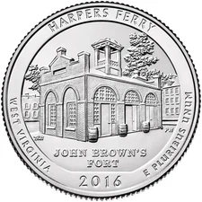 2016 S Harper's Ferry NP ATB Series Uncirculated From US Mint roll.
