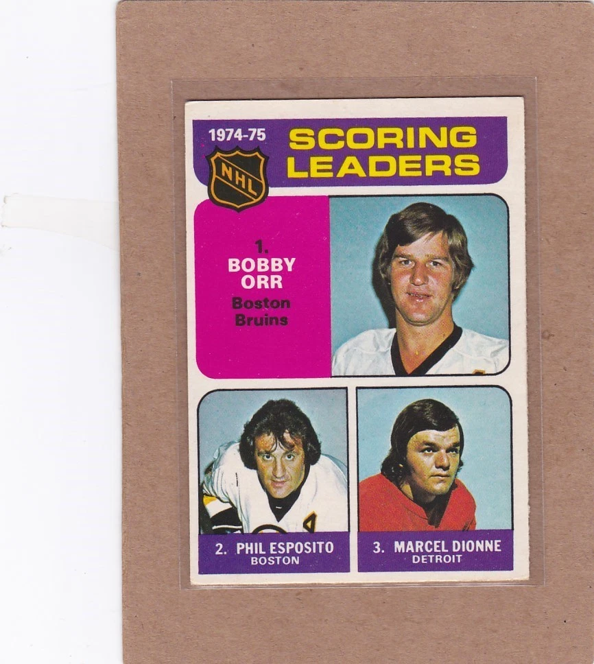 1975-76 O PEE CHEE HOCKEY LEADERS #210 BOBBY ORR PHIL ESPOSITO EX+ *A38176