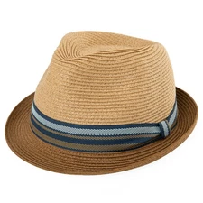 Summer Straw Fedora Hats for Men Beach Panama Gatsby Derby Trilby Dress UPF50...