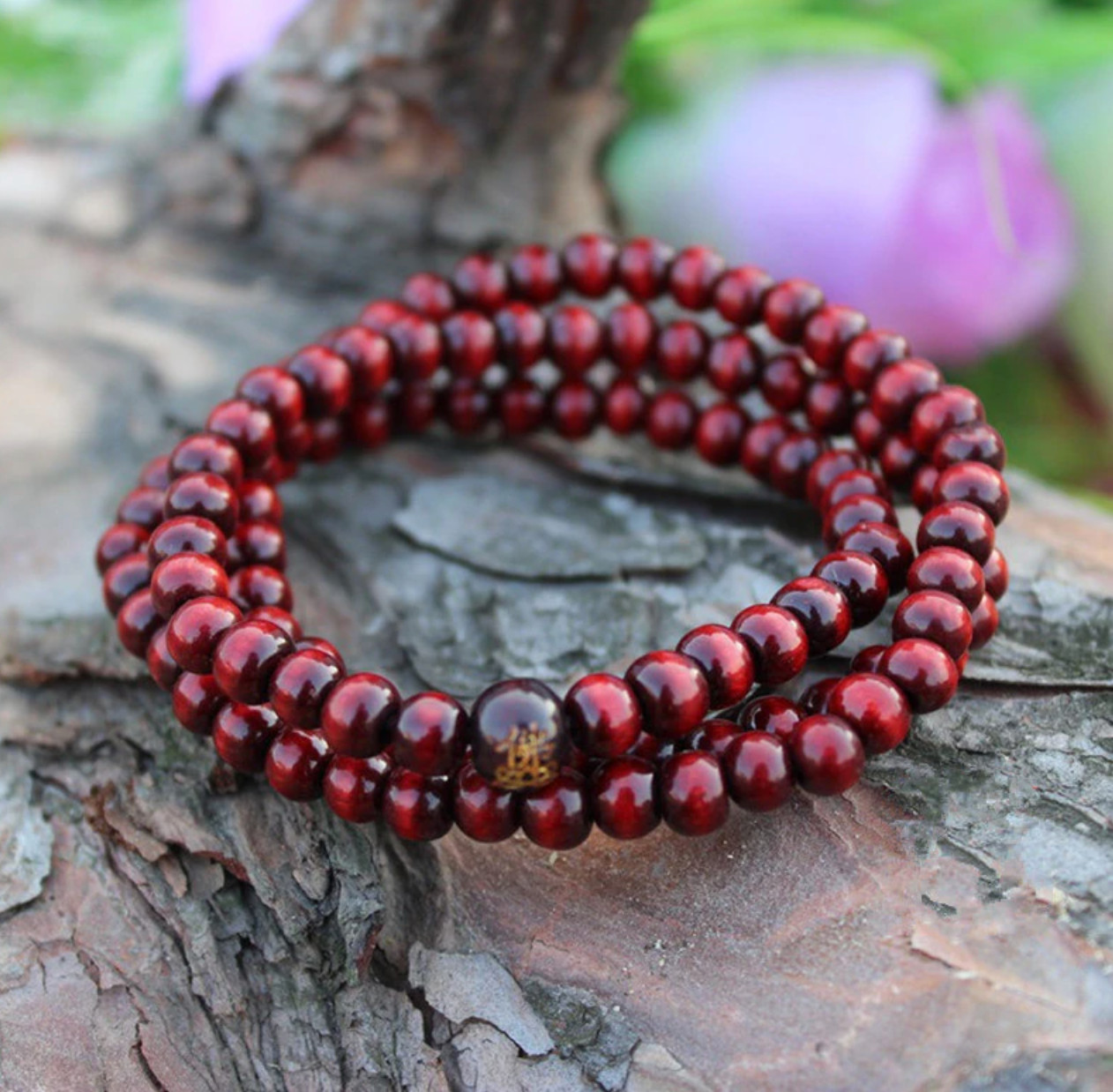 108 Red Sandalwood Beads Meditation Bracelet or Necklace 6mm