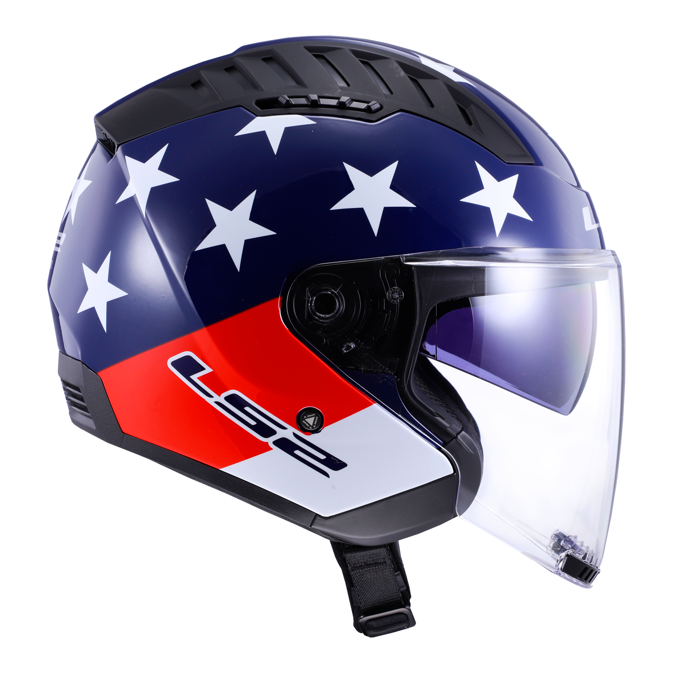 LS2 Copter 3/4 Open Face Street Motorcycle Helmet American Red/White/Blue XLarge 6934432828922