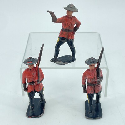 VINTAGE Lead Toy Soldiers Lot of 3 Canadian Mounties England Painted Figures