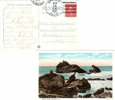 California Balisle 1927 4c-bar  1927-1928  PPC (Rocky Coast, Balboa, Cal.).