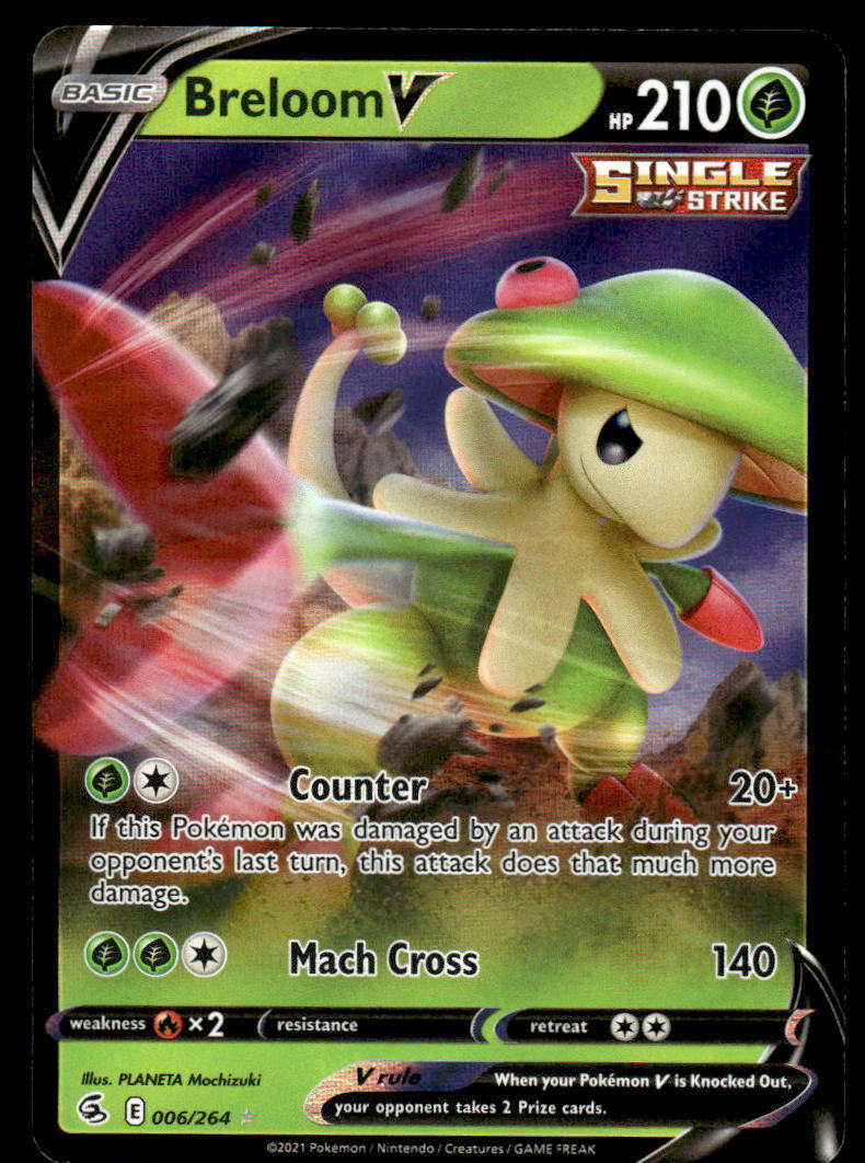 Pokemon TCG SWSH08: Fusion Strike #006/264 Breloom V NM