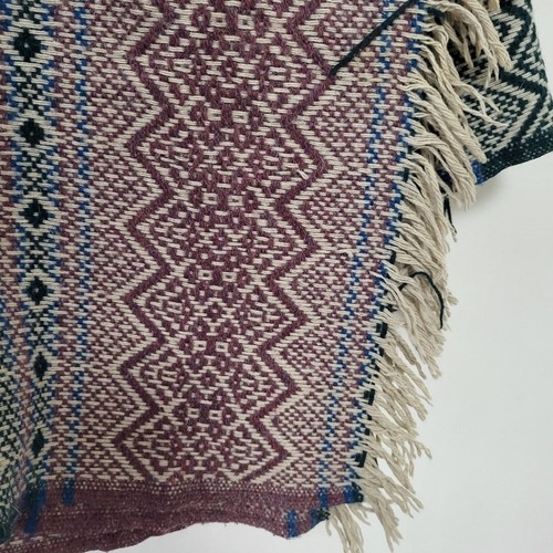 Vtg Amana Woolen Mills Blanket Throw Wool Aztec Southwest Stripe 54" x 60" FLAW - Picture 5 of 8
