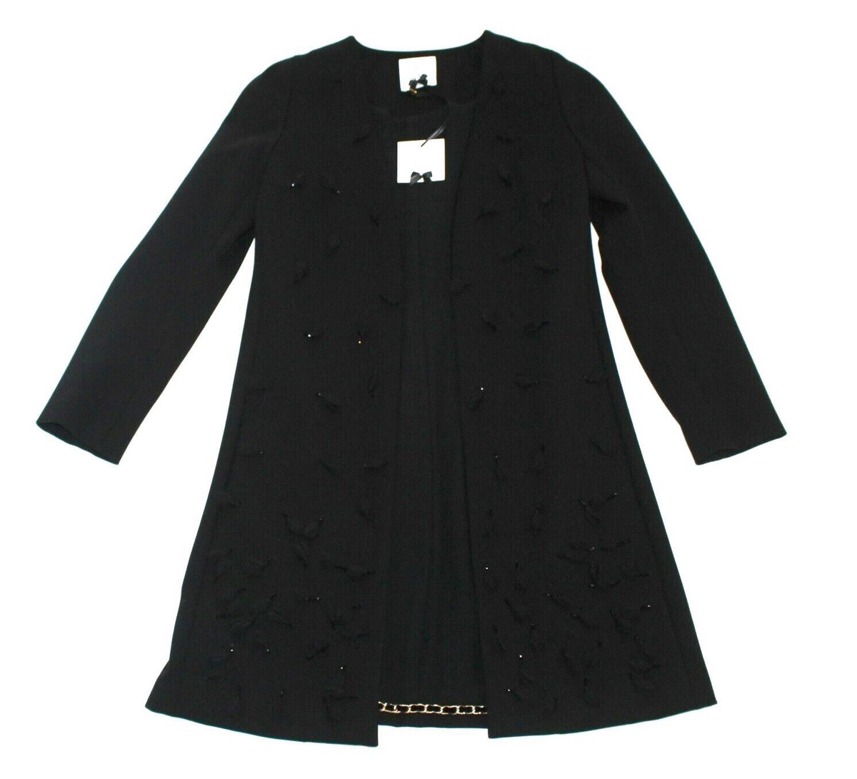 $1135 New EDWARD ACHOUR PARIS Open Jacket Tassel Women's
