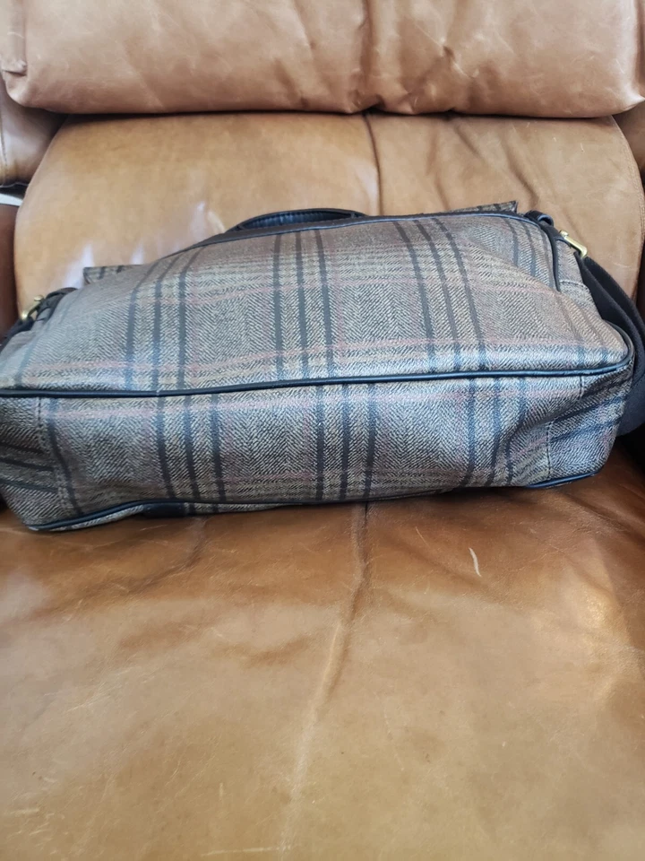 Bolso Bandolera Mensajero para Laptop a Cuadros Marrón FOSSIL Foto 4 de 4