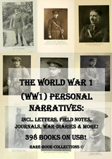 398 WORLD WAR 1 BOOKS ON USB- PERSONAL STORIES FRONTLINE LETTERS SOMME WW1 MEDAL