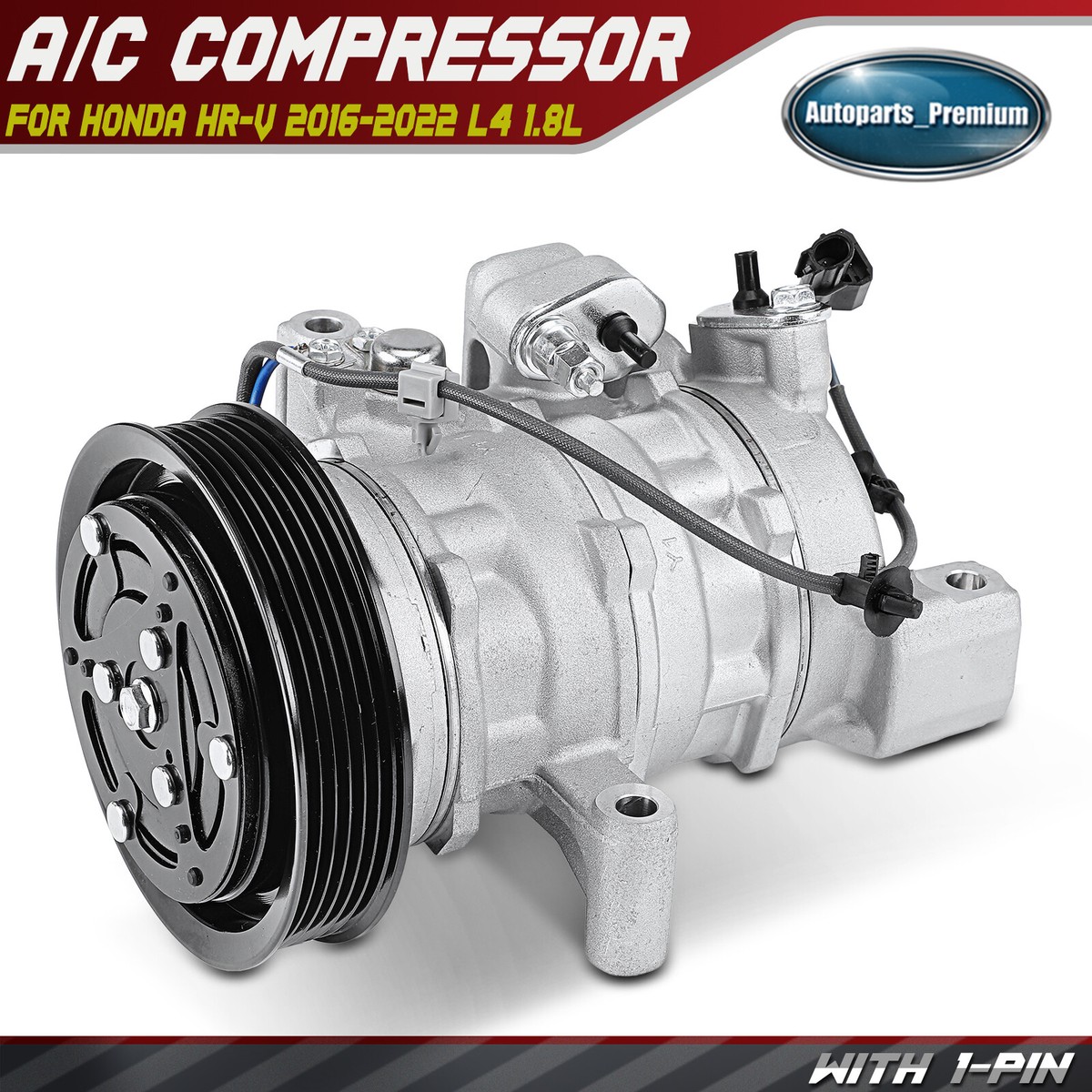 2016-2022 Honda HR-V L4 1.8L A/C Compressor w/ Clutch 6-Groove