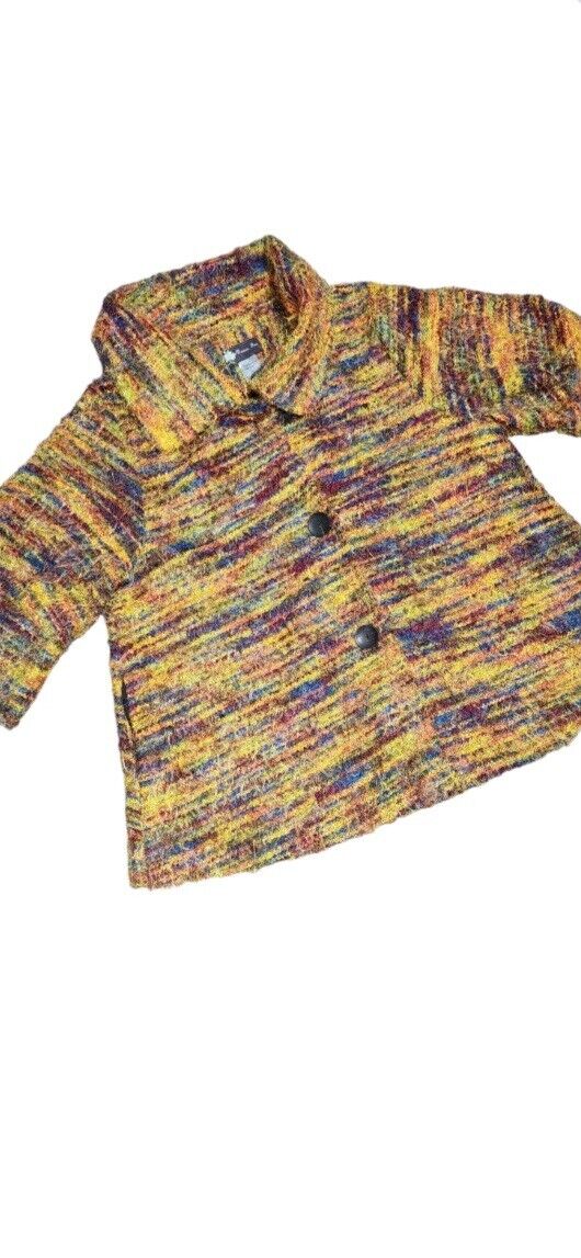 Damee Vintage Tweed Swing Jacket Medium Short Mul… - image 1